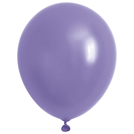 40 ballonnen macaron paars, opgeblazen latexballon in pastellila met lichte glans en geknoopte hals