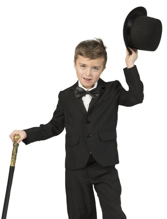 Colbert zwart kinderen vooraanzicht – carnavalskostuum