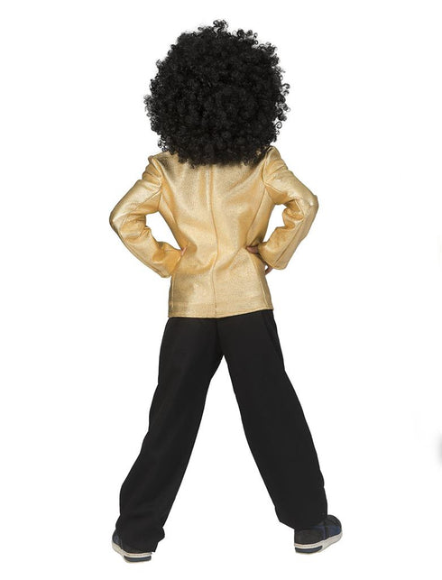 Disco Fever jas goud Jeff kinderen achterkant – carnaval outfit