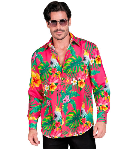 Copacabana neon blouse gedragen - hawaii verkleedshirt heren beach party