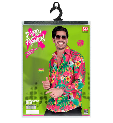 Neon copacabana blouse Jannie achterkant - tropisch hawaii overhemd heren