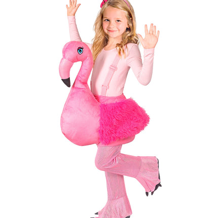 Flamingo kostuum voor meisjes zijaanzicht – kostuums