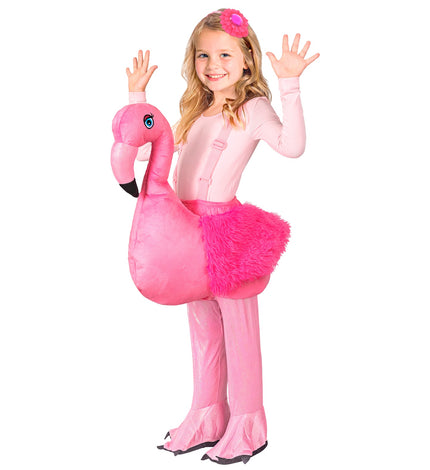 Flamingo kostuum voor meisjes vooraanzicht – kostuums