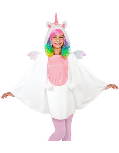 Eenhoorn poncho met muts kinderen - kleurrijke unicorn poncho met capuchon voor kinderen