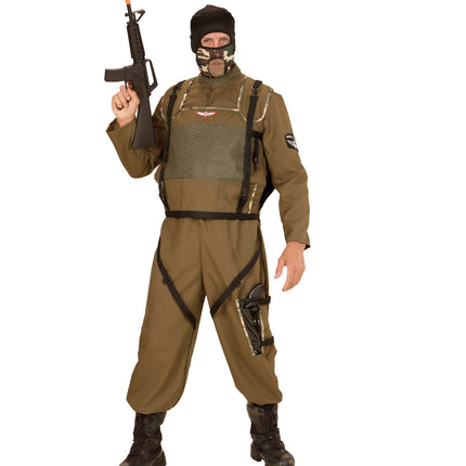 Special force pak achterkant, parachutist leger overall met kap