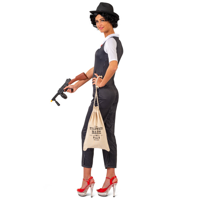 Gangster pak dames gwen achterkant – carnaval outfit