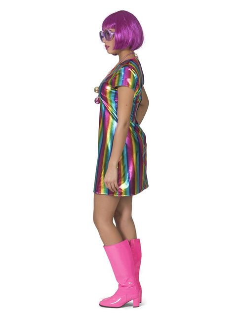 Regenboog pakje Ronda dames zijaanzicht – verkleedkleding