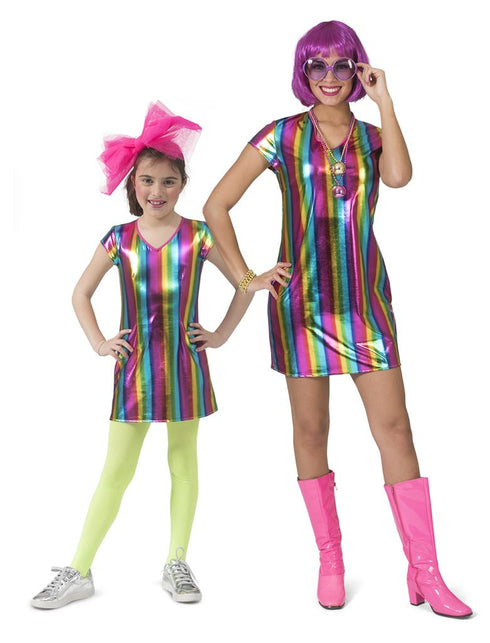 Regenboog pakje Ronda dames stofdetail – verkleedkostuum