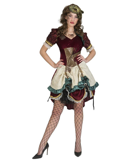 Steampunk pak Victoria dames vooraanzicht – carnavalskostuum