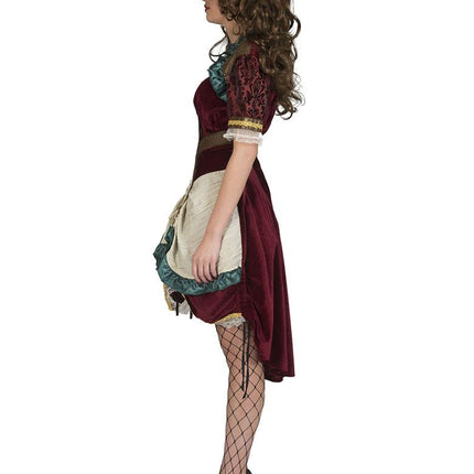 Steampunk pak Victoria dames zijaanzicht – verkleedkleding