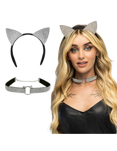 Set Diamond cat kattenoren staart diadeem
