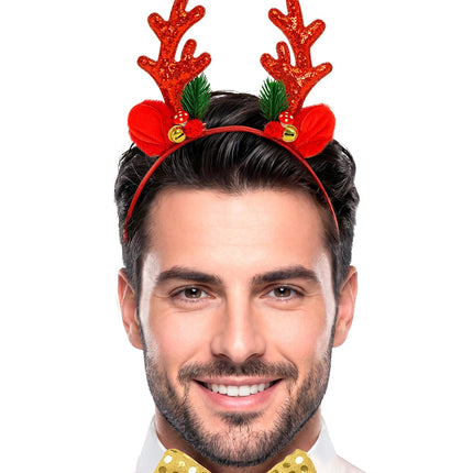 Rendier hoofddeksel glitter rood sfeerbeeld – accessoires