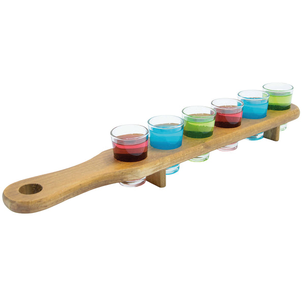 6 shotglaasjes in tray