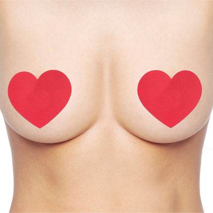2 tepelstickers rood hart