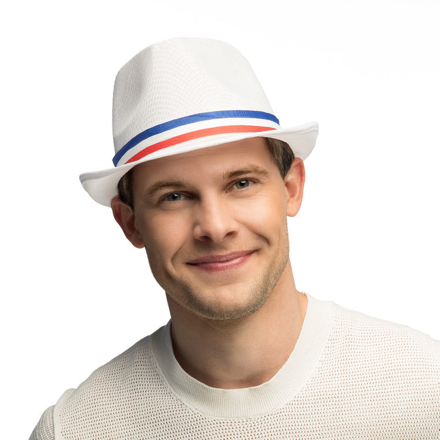 Hoed Funky Frankrijk rood wit blauw tricolor