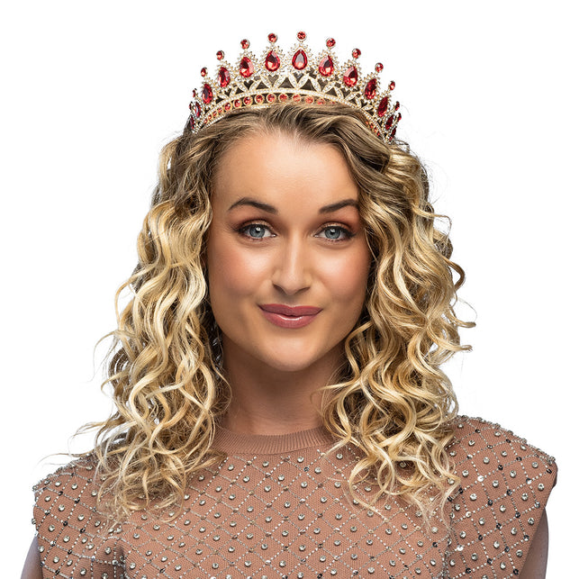 Metalen tiara Royal Christina goud prinses