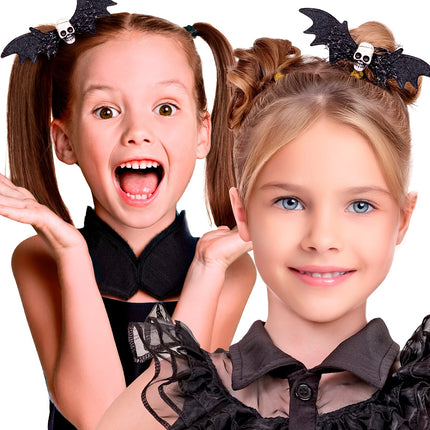 Haar clip vleermuis schedel voor meisjes detailopname – accessoires