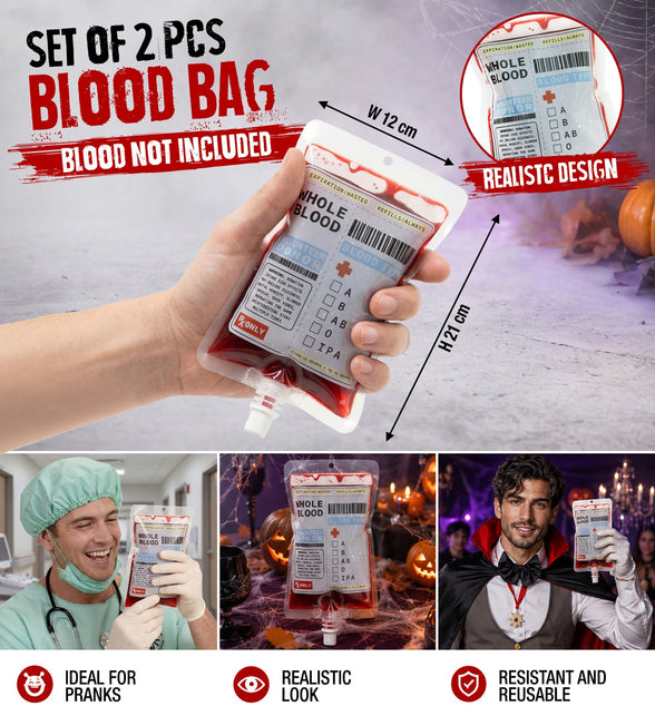 Set van 2 heupfles bloed tas totaalbeeld – decoratie