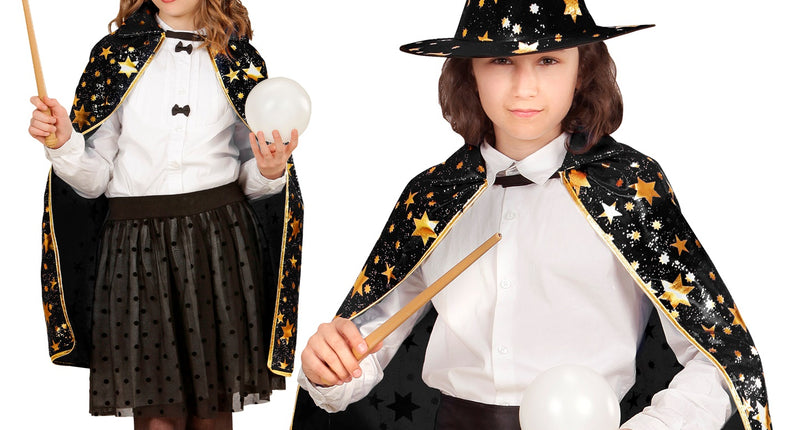 Ti-Ta-Tovenaars cape met sterren Kind