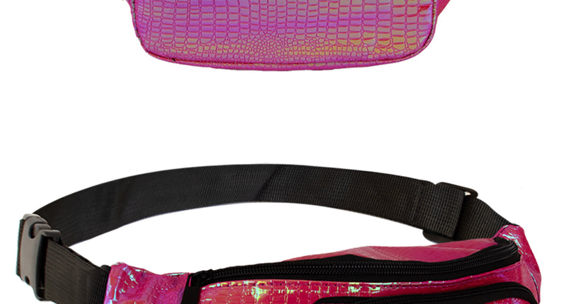 Heuptasje slangeleer print Fuchsia