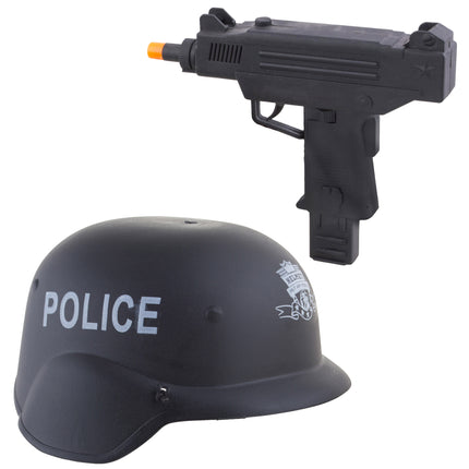 Politie helm met uzi kind
