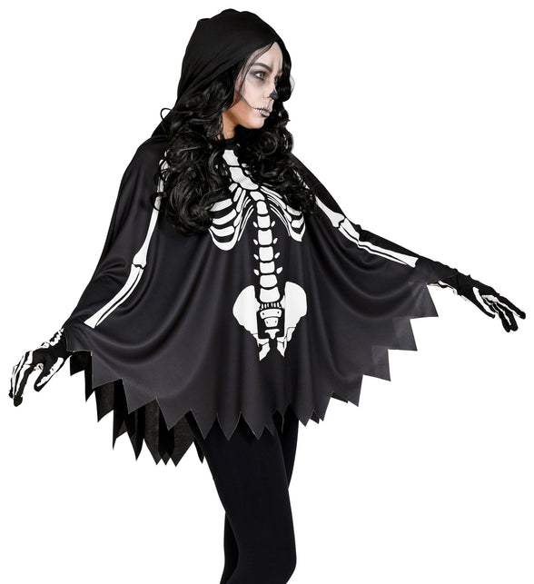 Skelet poncho halloween volwassenen — foto 2