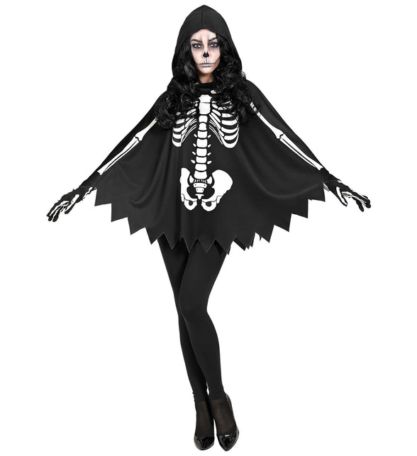 Skelet poncho halloween volwassenen — foto 4