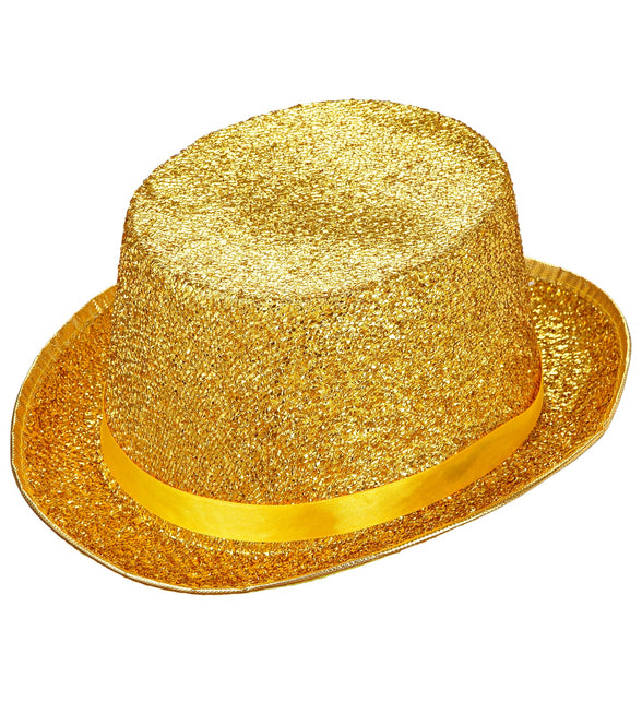Hoge hoed goud glitter lurex