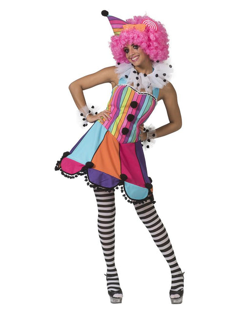 Regenboog clown jurkje Patty dames