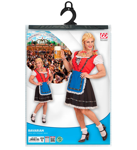 Verpakking biermeisje pak mannen van Widmann met jurk met petticoat en schort