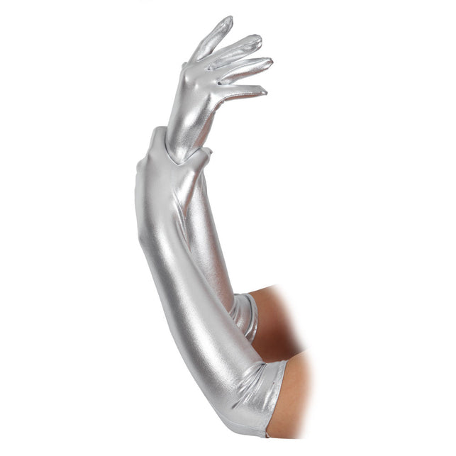 Lange handschoenen in zilver