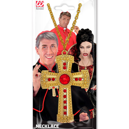 Kruis met edelsteen aan ketting — foto 3