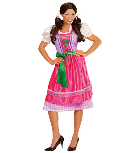 Dirndl jurk roze groen