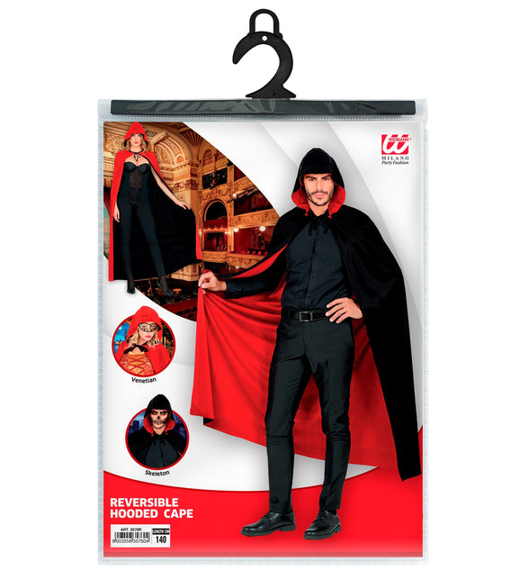 Dubbelzijdige cape rood zwart — foto 2