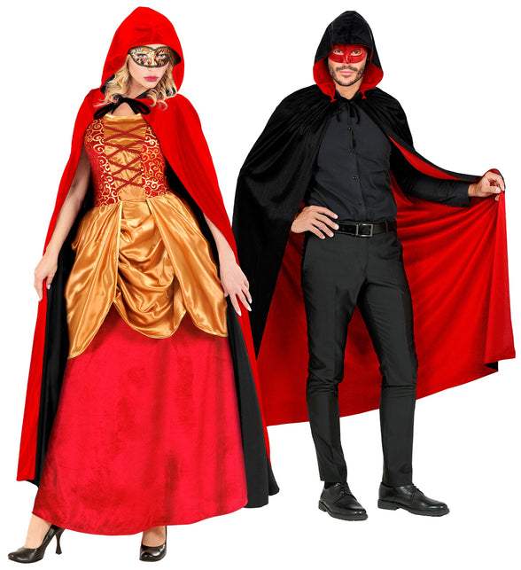 Dubbelzijdige cape rood zwart — foto 5
