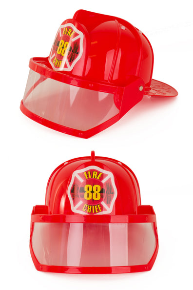 Brandweerhelm rood met vizier