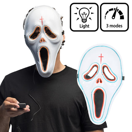 LED masker Spook wit Halloween ghost