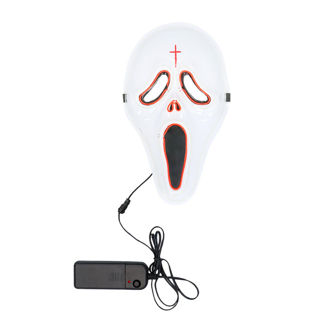 LED masker Spook wit detail