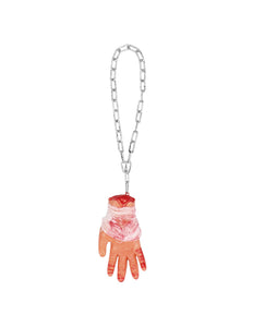 Decoratie Bloederige hand ketting 63 cm Halloween horror
