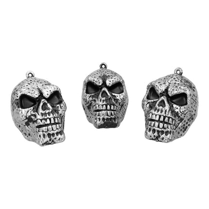 Set 3 schedels zilver gothic decoratie