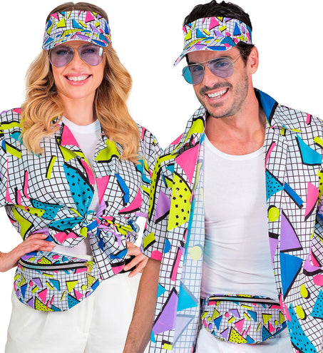 Verkleedset jaren 80 funky fashion wit — foto 3