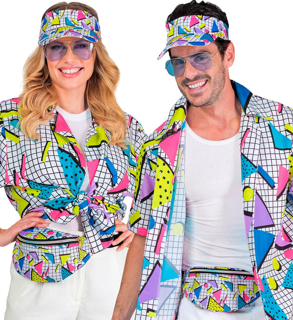 Verkleedset jaren 80 funky fashion wit — foto 3