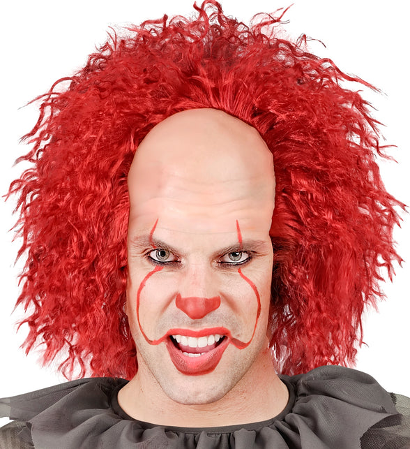 Enge clownspruik met rood haar