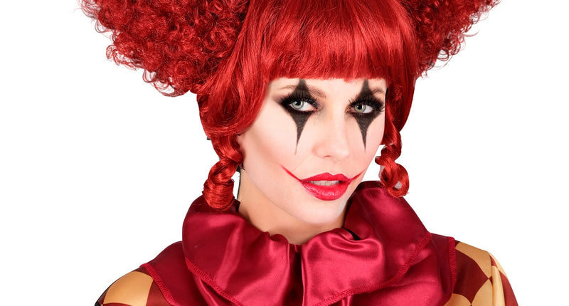 Killer clown pruik rood