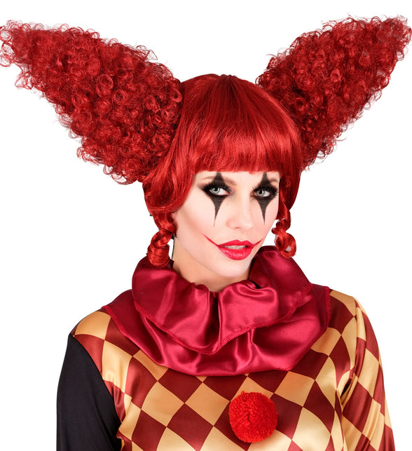 Killer clown pruik rood