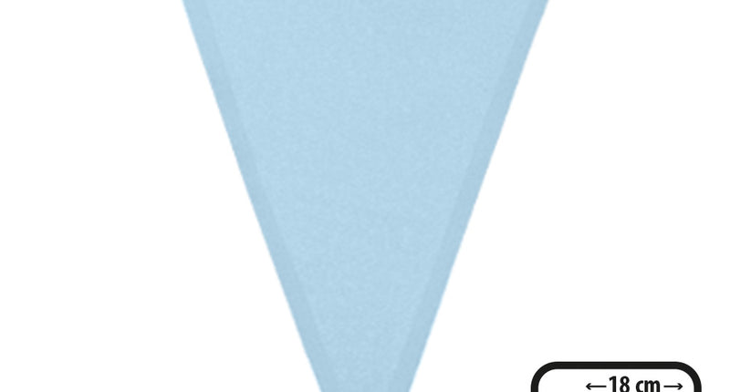 Lichtblauwe polyester vlaggenlijn 6 meter babyshower