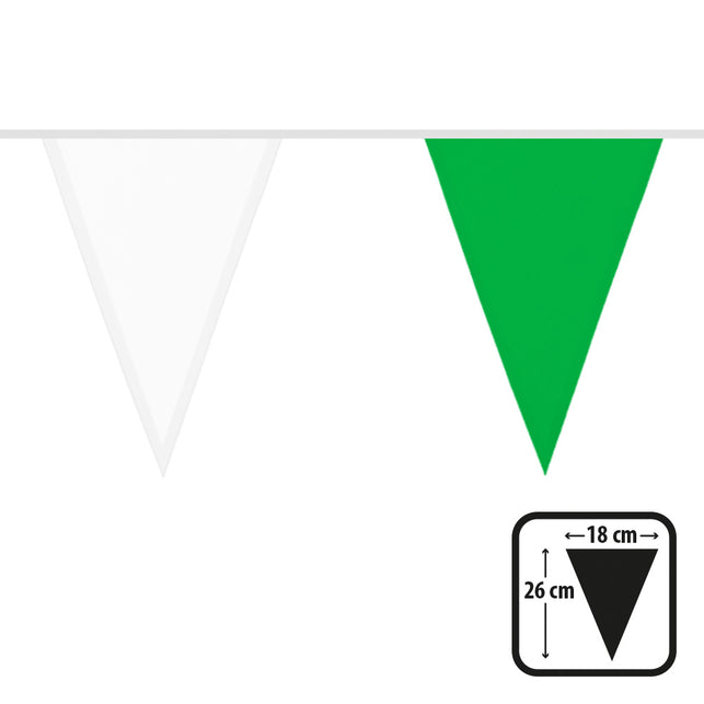 Groen-witte polyester vlaggenlijn 6 meter Ierland