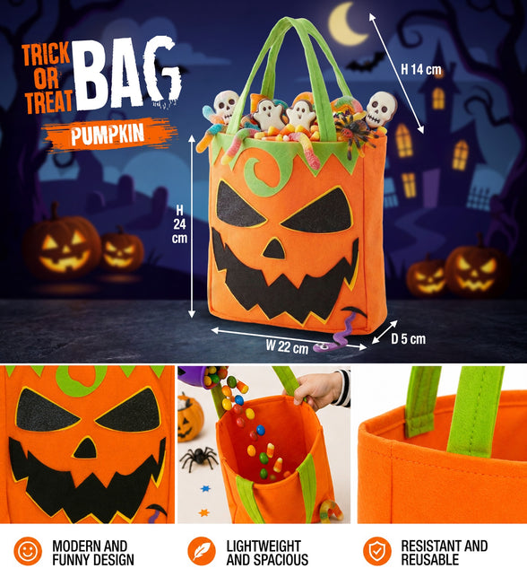 Tas trick-or-treat pompoen totaalbeeld – verkleedkleding