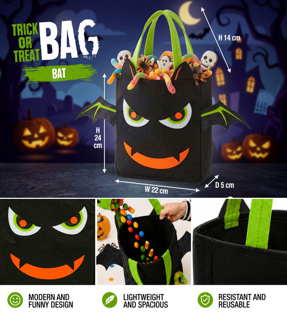 Tas trick-or-treat vleermuis totaalbeeld – verkleedkleding