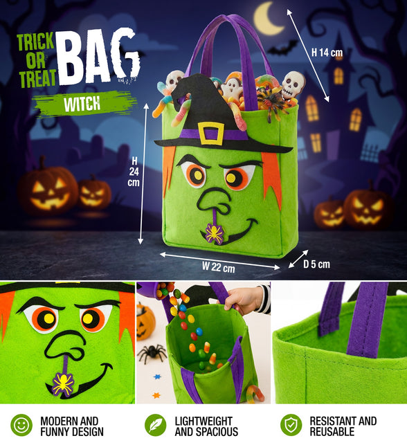 Tas trick-or-treat heksen totaalbeeld – verkleedkleding